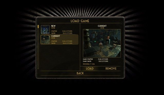Game loading menu (work in progress)